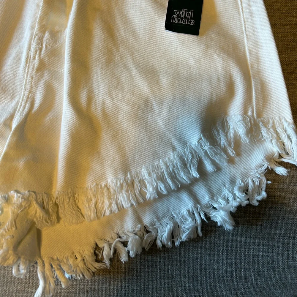Wild Fable White Denim High-Waisted Shorts - Picture 4 of 8